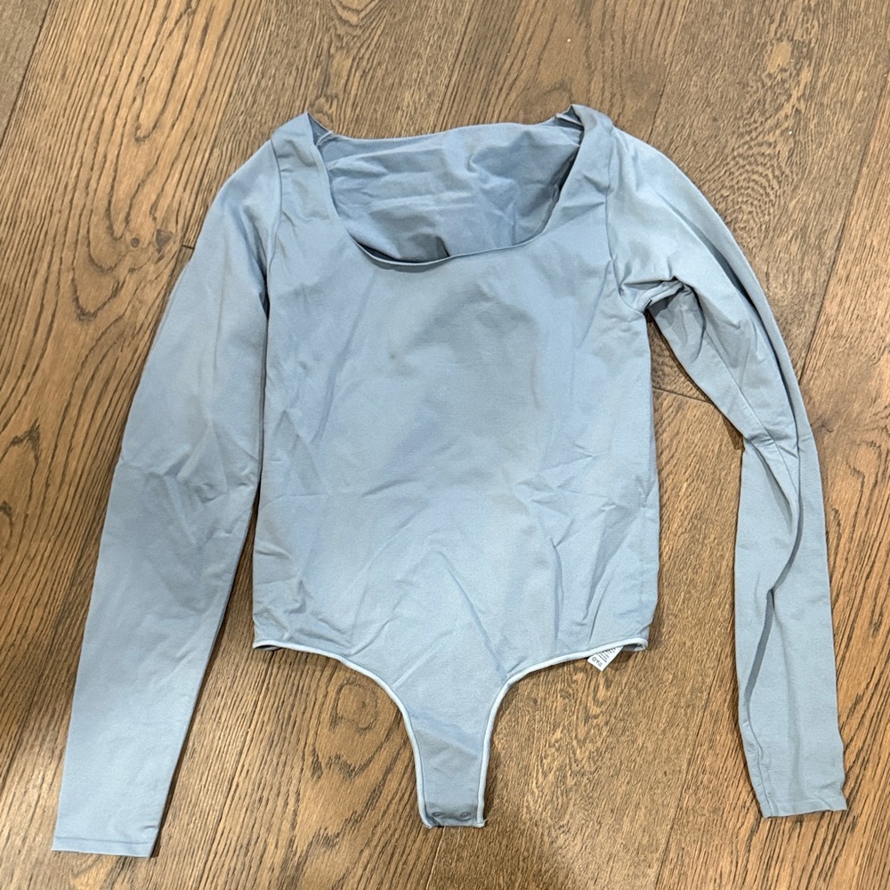SKIMS Sky Blue Long Sleeve Bodysuit